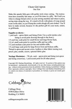 Chore Girl Apron Pattern