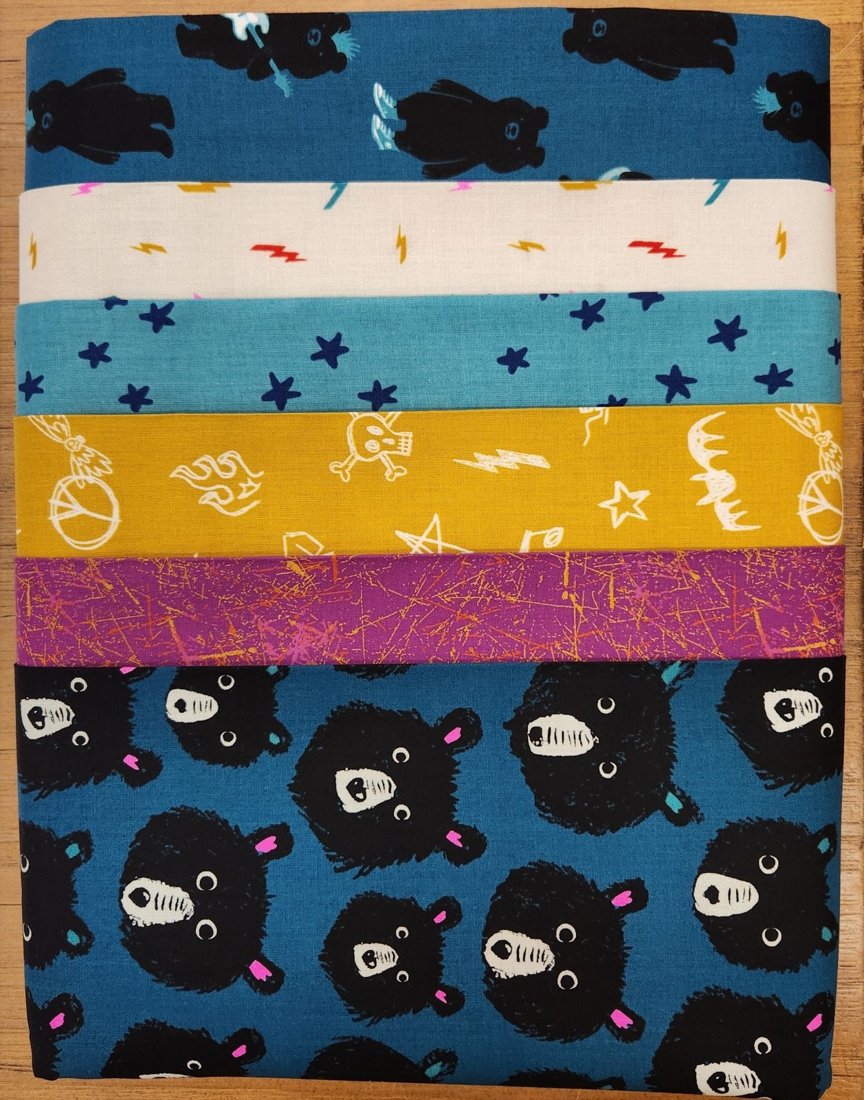 Teddy and the Brothers Blue Half Yard Bundle (6)