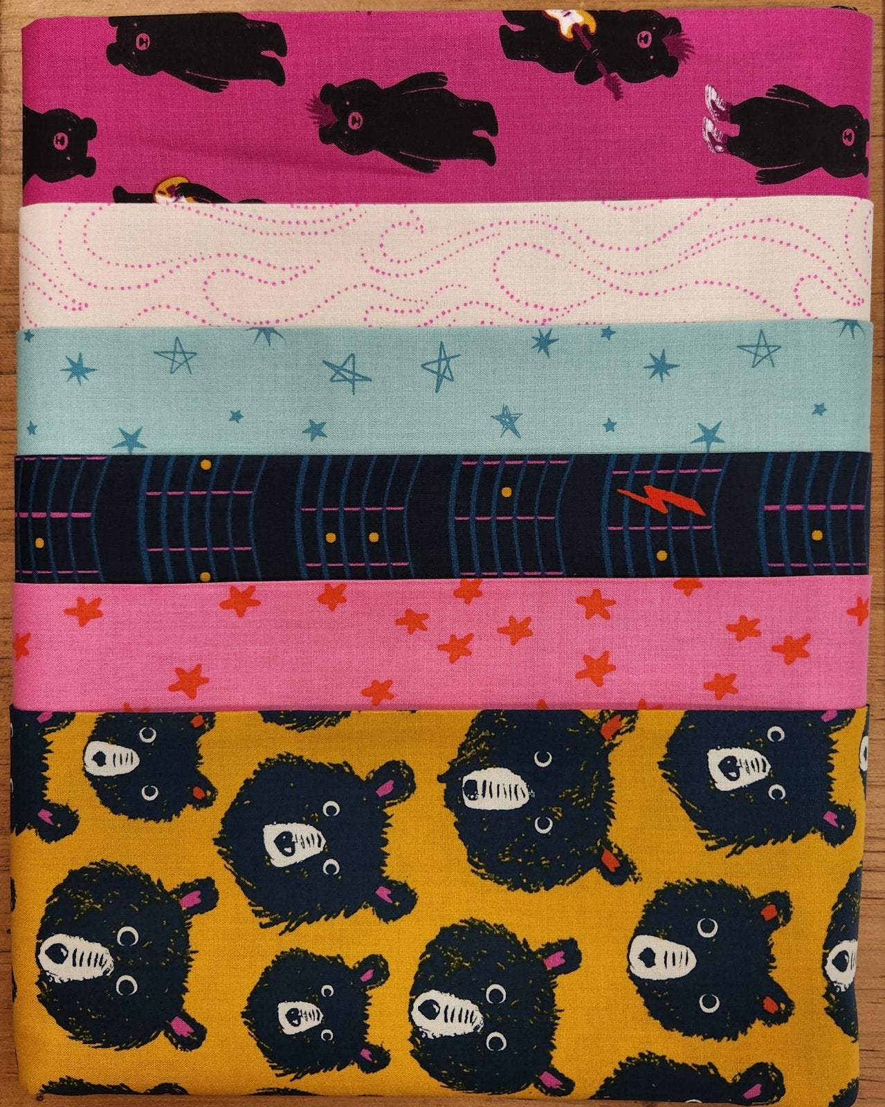 Teddy Bears go Rock Half Yard Bundle (6)