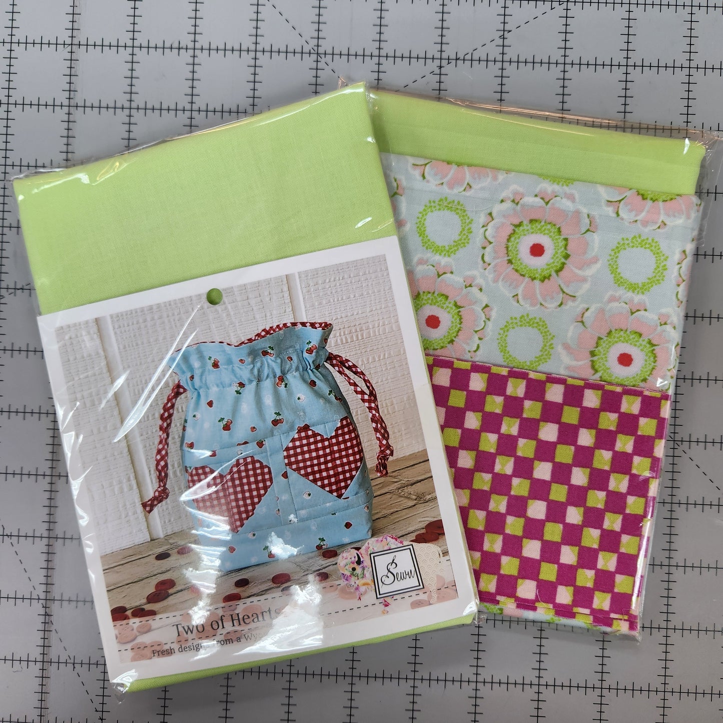 Two Hearts - Draw String Bag Kit