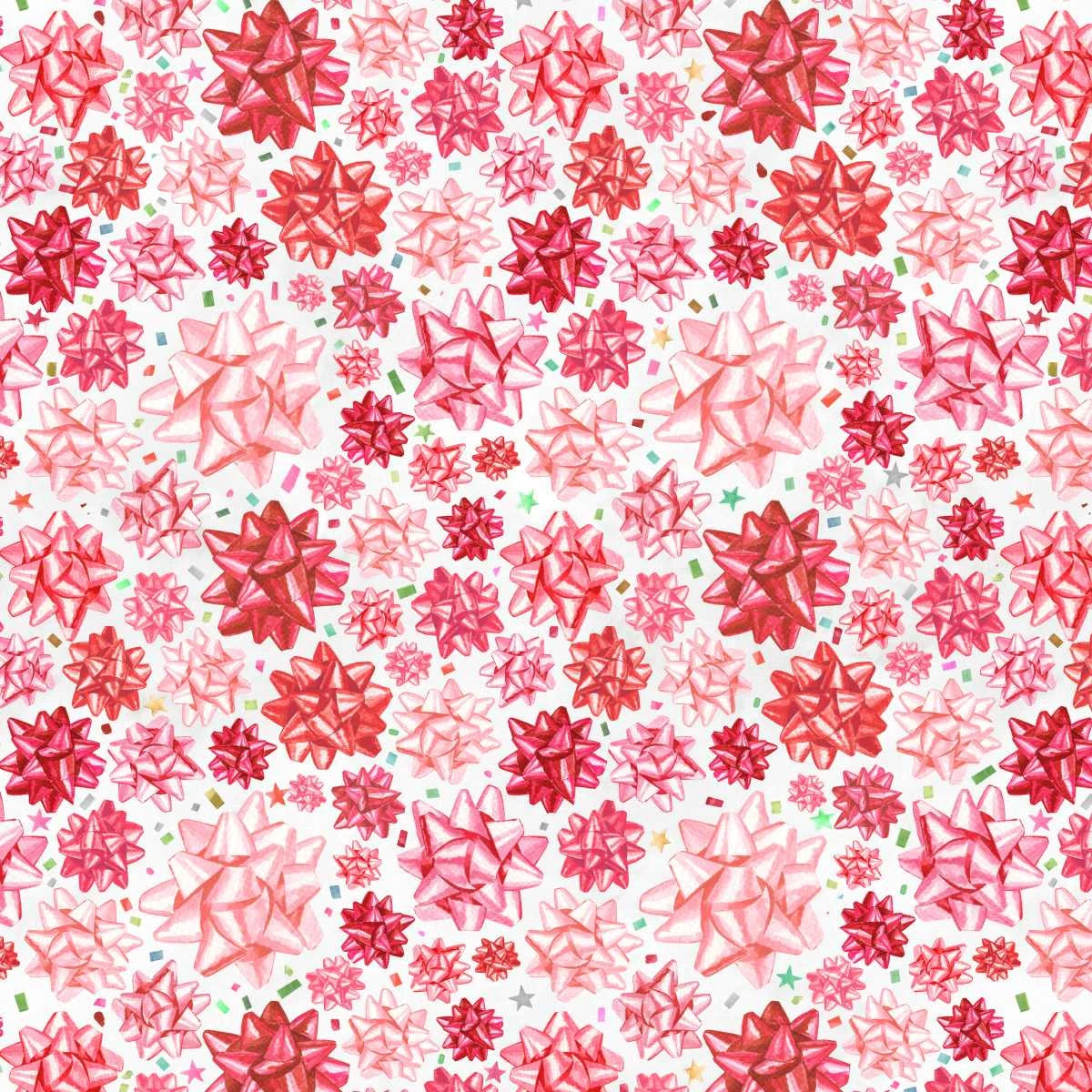 Christmas in Color Stick on Bows Valentine Fabric | Henry Glass
