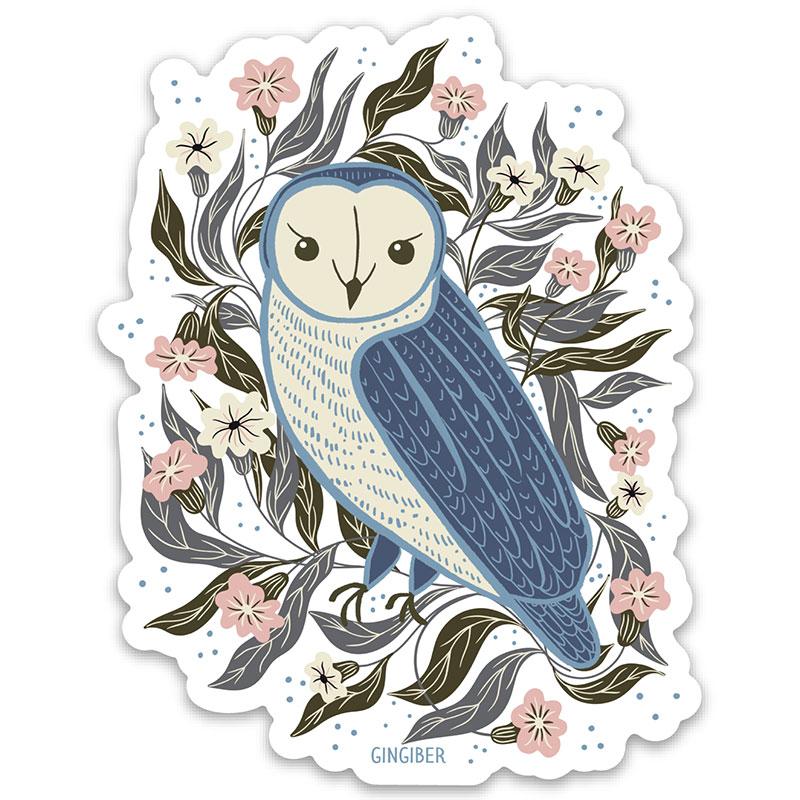 Sticker Blue Owl GB ST2112 Gingiber#1