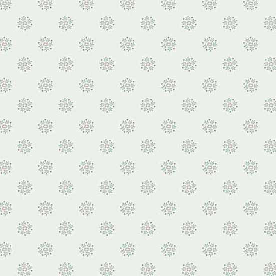 Petit Point by Andover Fabrics Flower Circles Teal