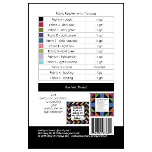 Into The Sewing Room - Quilt Pattern / Panel