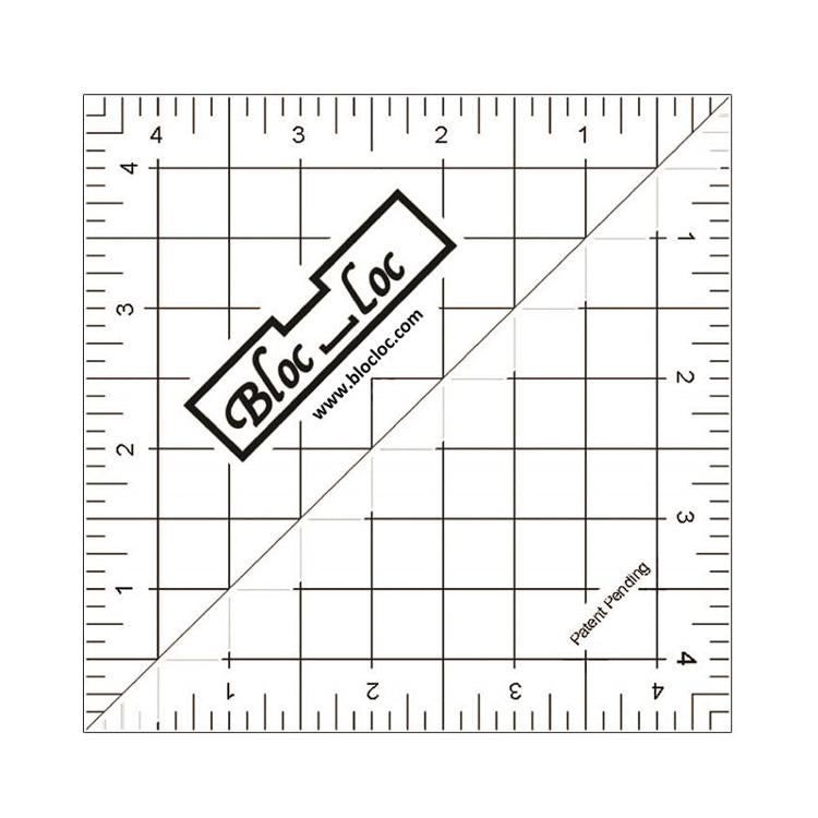 Half Square Triangle Ruler 4.5" HST 45 Bloc Loc#1