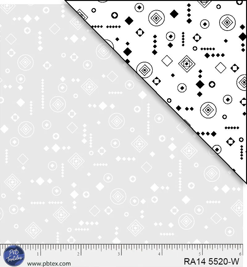 RAMBLINGS 14 - GEOMETRIC -WHITE ON WHITE - RA14 5520 W