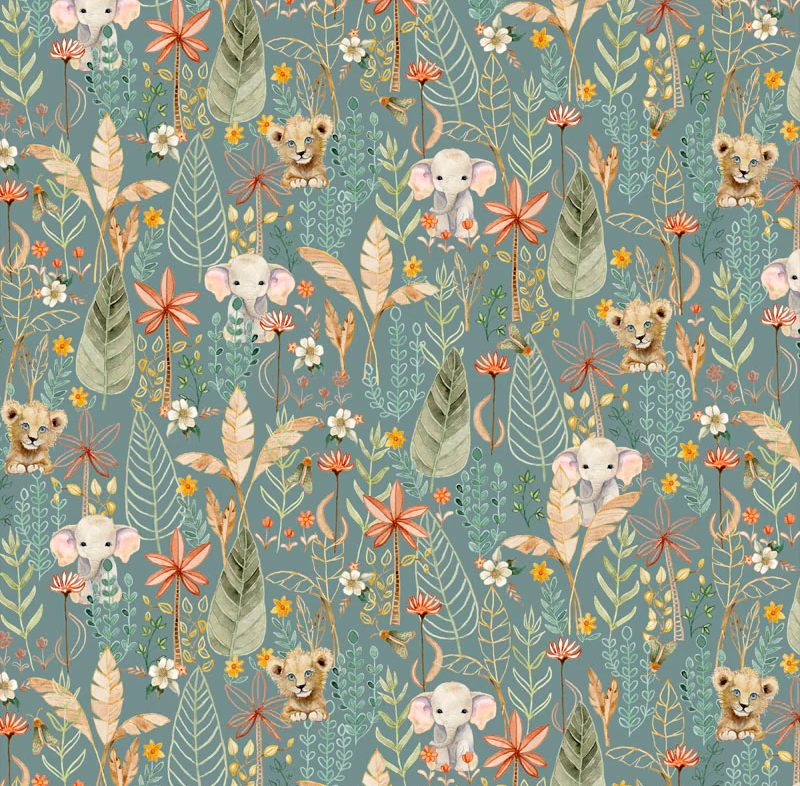 Mini Menagerie - Packed Animal Allover - Blue