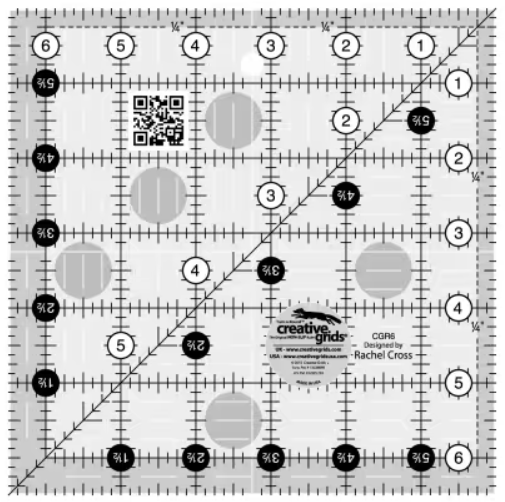 Creative Grids Quilt Ruler 6-1/2in Square