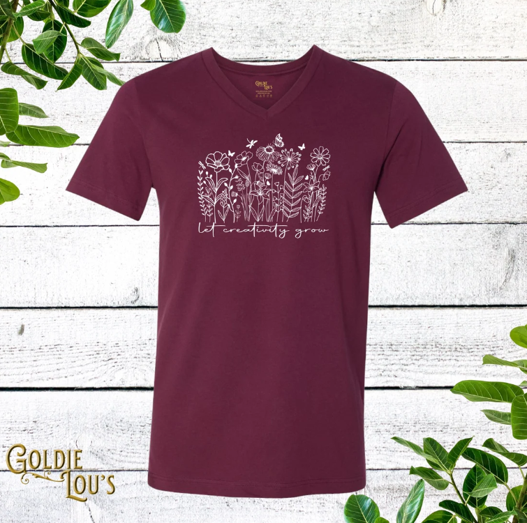 Let Creativity Grow - V-Neck T-Shirt