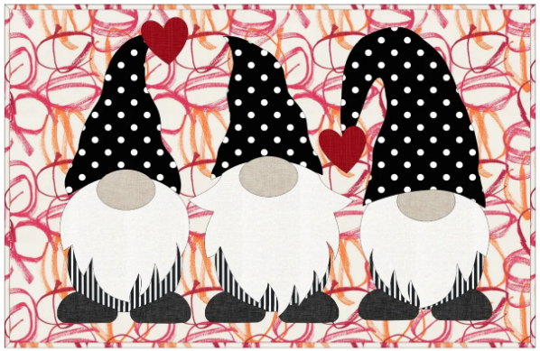 Floor Canvas - My Gnomies Valentine Fabric Bundle & Pattern