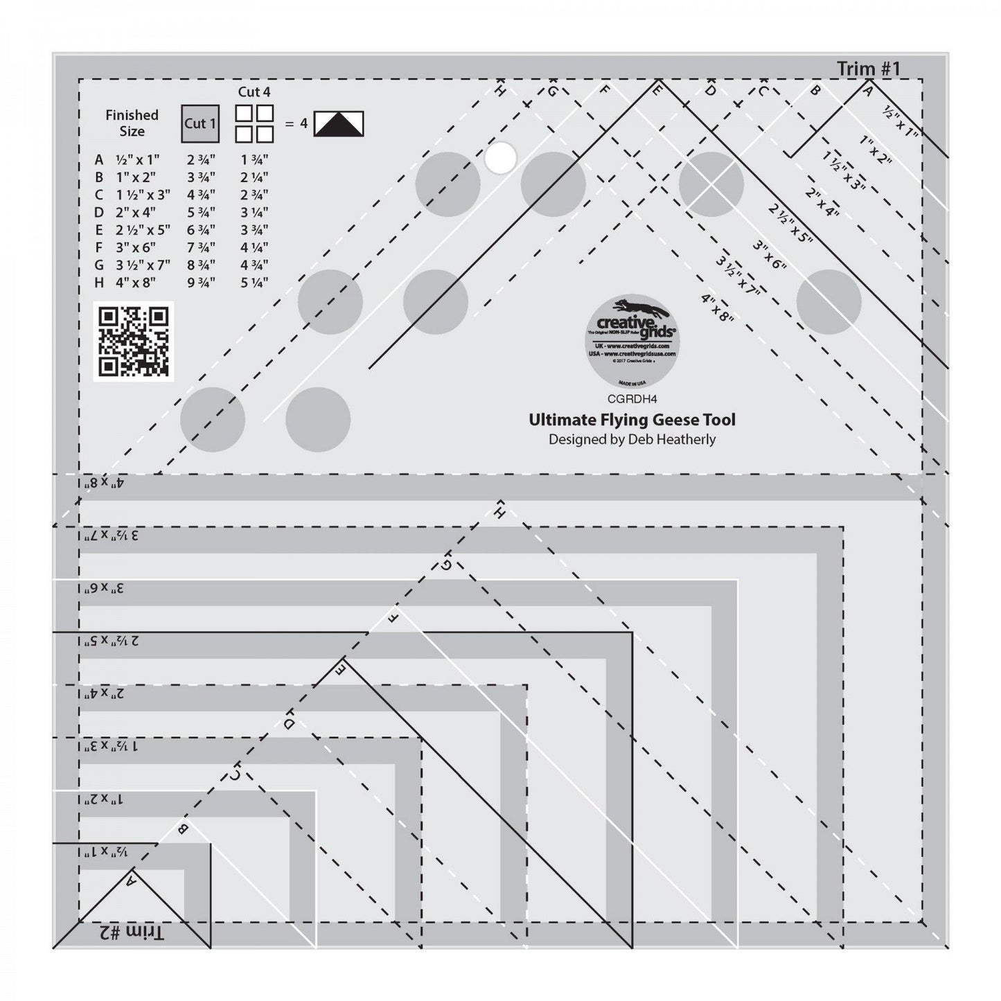 Creative Grids Quilt Ruler Ultimate Flying Geese Tool