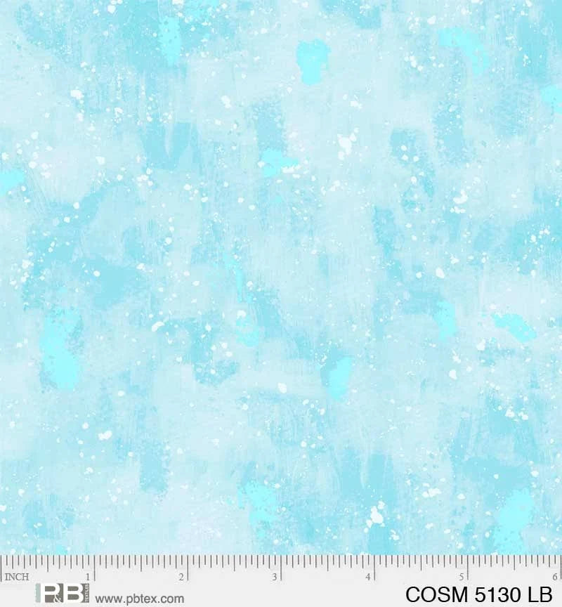 COSMOS - Brushy Blender - teal blue - P & B textiles fabric