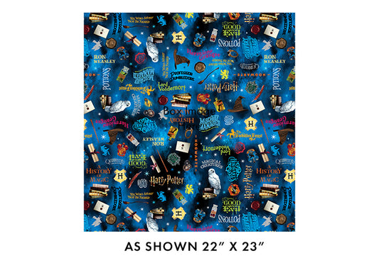 Harry Potter - Words - Blue - 108" Wideback