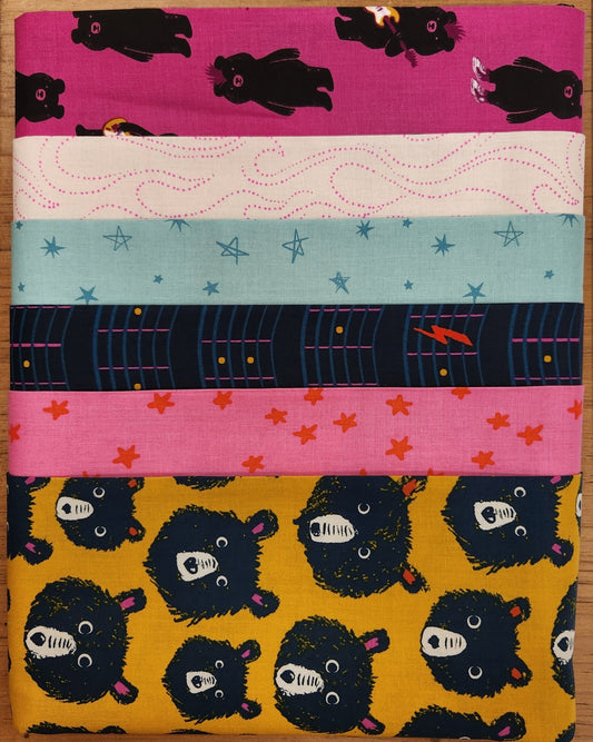 Teddy Bears go Rock Half Yard Bundle (6)