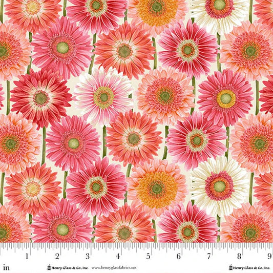 Bloomscape Large Floral Pink/Multi Fabric | Henry Glass