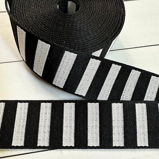 1 1/2 Yd Bold Stripe Web Black/White SSCWEB 03 Stitch Supply