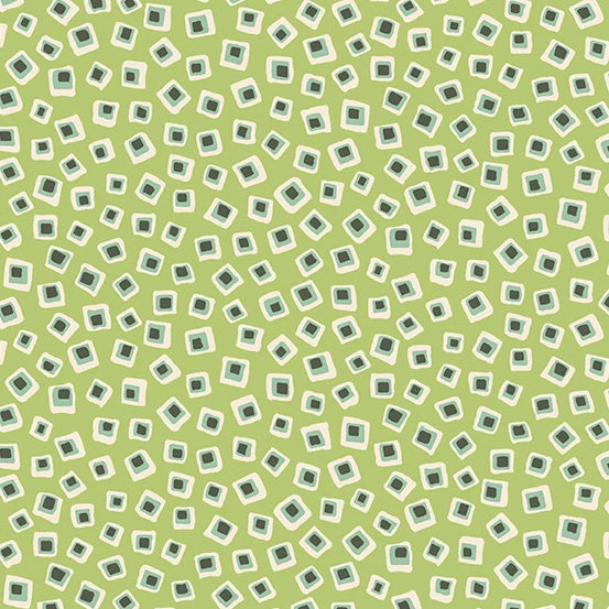 Poppies by Andover Fabrics Square in Square Green