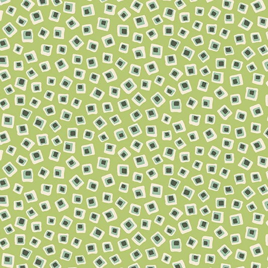 Poppies by Andover Fabrics Square in Square Green