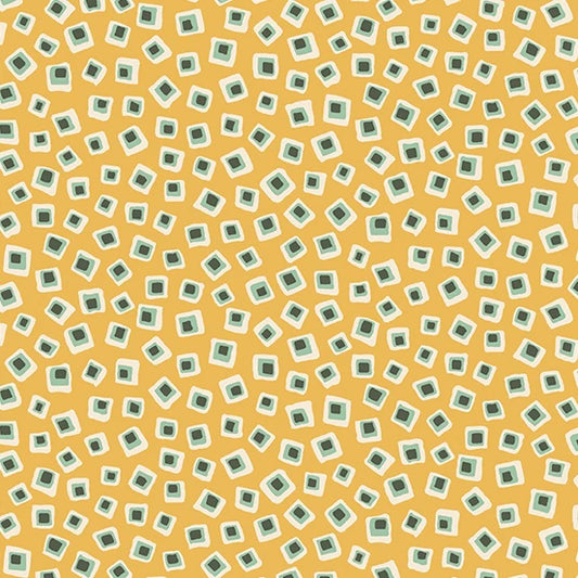 Poppies by Andover Fabrics Square in Square Yellow