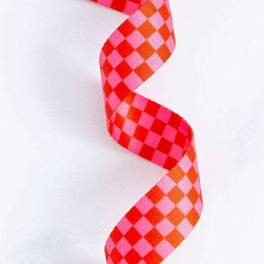 Webbing Checker Strawberry 1.5"  (by the yard)