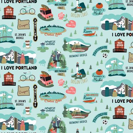 I Love Oregon - Main Aqua
