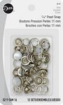 Pearl Snap Fasteners-White 7/16in(1.1cm) 12ct sz16