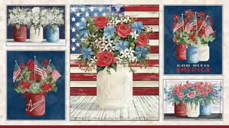 Farmhouse Americana - Patriotic Bouquet Panel