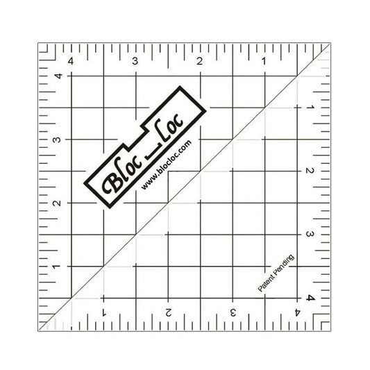 Half Square Triangle Ruler 4.5" HST 45 Bloc Loc#1
