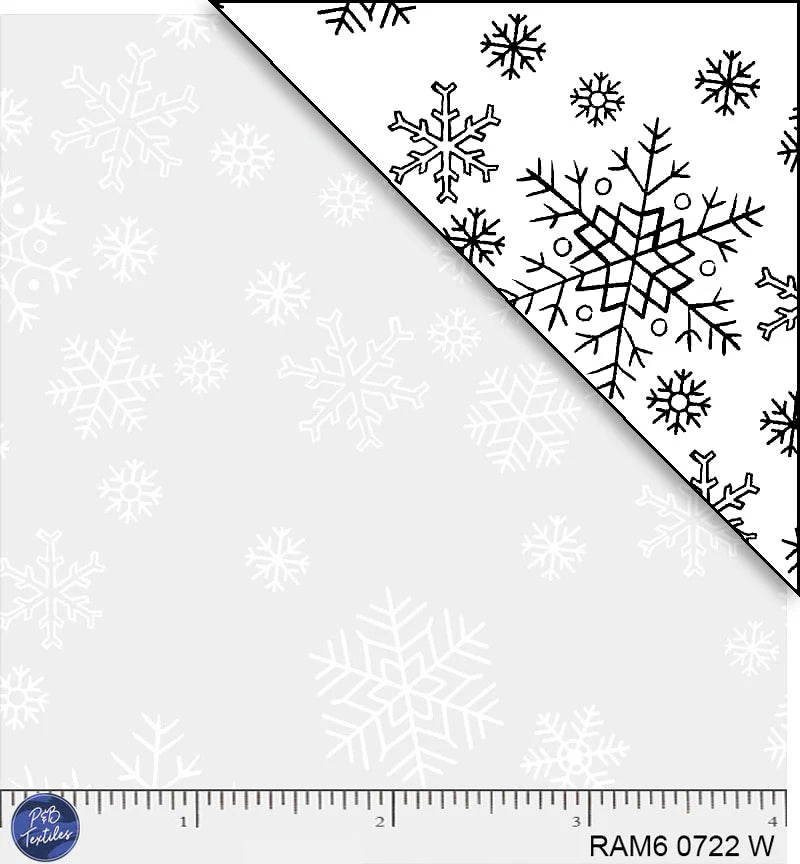 RAMBLINGS 6 - SNOWFLAKES -WHITE ON WHITE - RAM6 00722 W