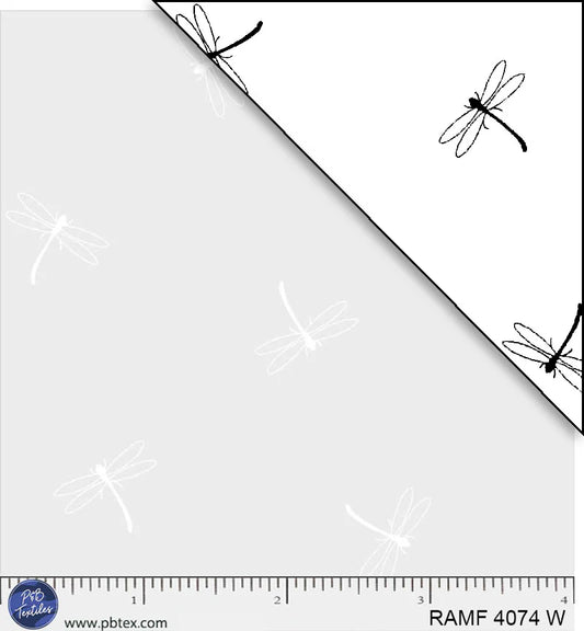 RAMBLINGS FUN - DRAGONFLIES -WHITE ON WHITE - RAMFUN 04074 W