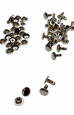 Nickel Double Cap Rivets (8mm, 25ct)
