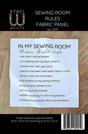 Sewing Room Rules Panel
