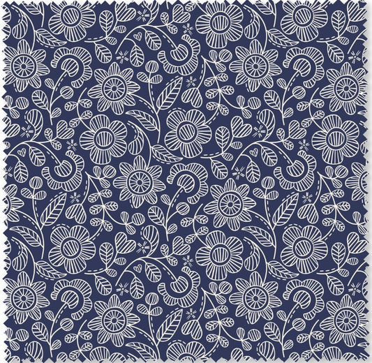 Sewn With Love - Embroidered Garden | Navy