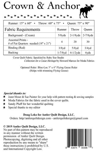 Crown & Anchor - Antler Quilt Design