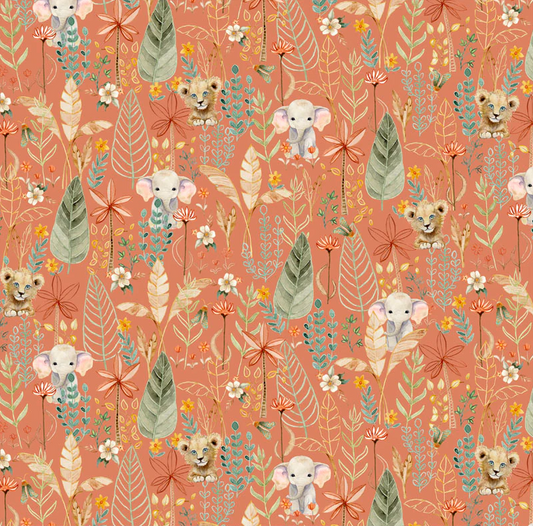 Mini Menagerie - Packed Animal Allover - Light Terracotta