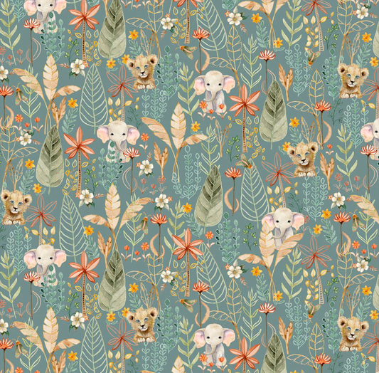 Mini Menagerie - Packed Animal Allover - Blue