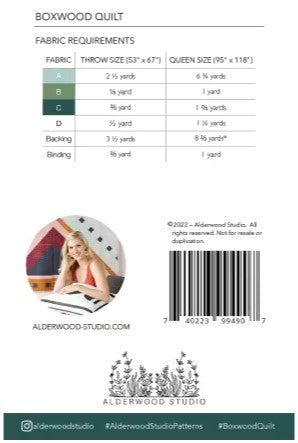 Boxwood Quilt Pattern - Pre-Order