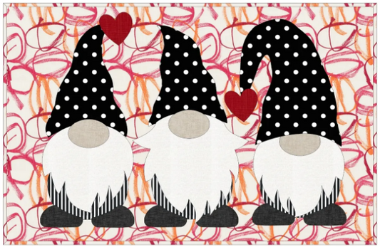 Floor Canvas - My Gnomies Valentine Fabric Bundle & Pattern