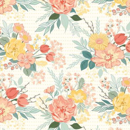 108" New Beginnings Floral Cream - Wide Back