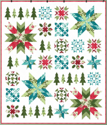 Yuletide 2 Quilt Kit & Pattern (Background Sold Separately)