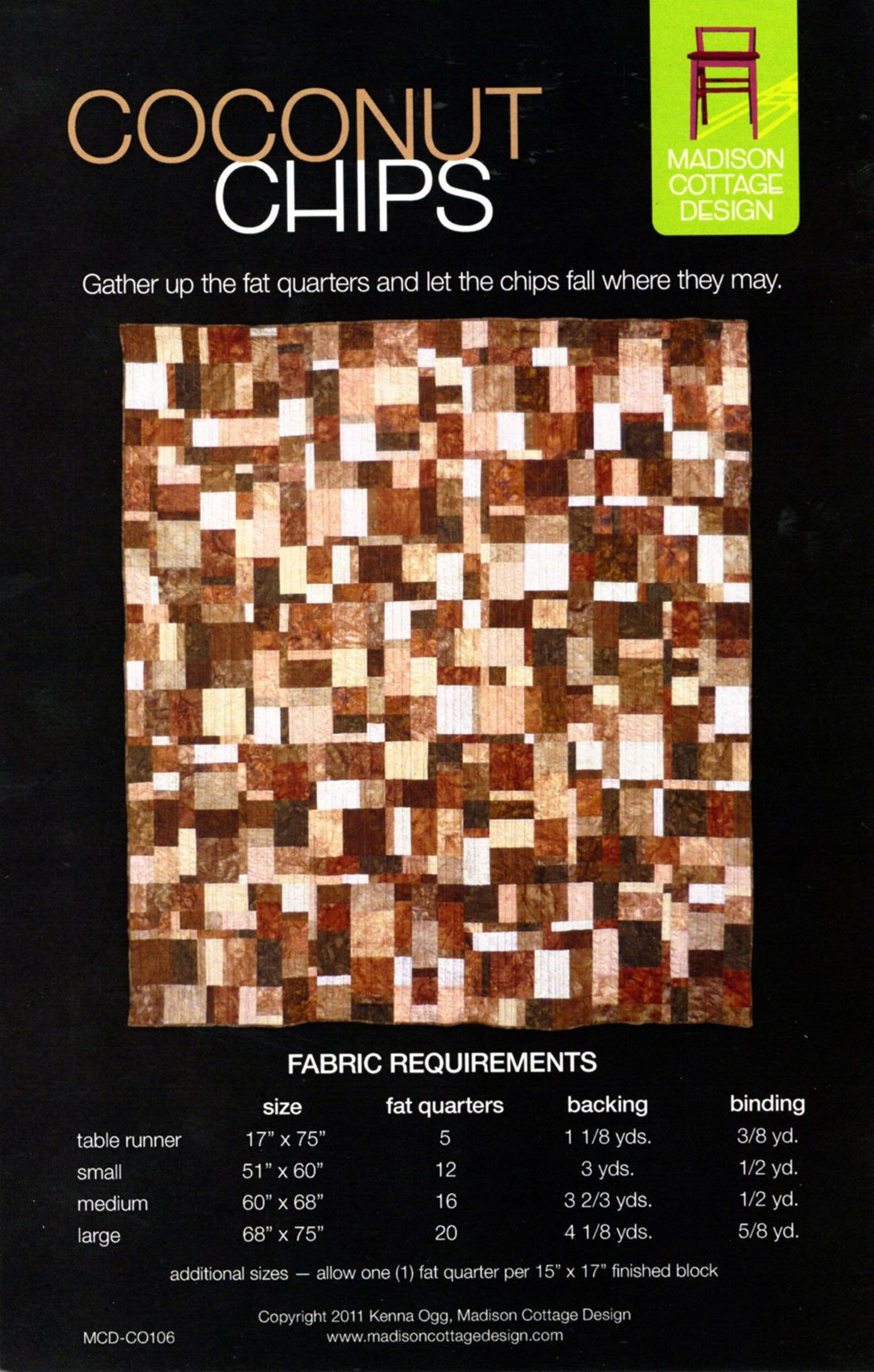 September 9th - Coconut Chips Quilt Workshop w/ Pat Curtis