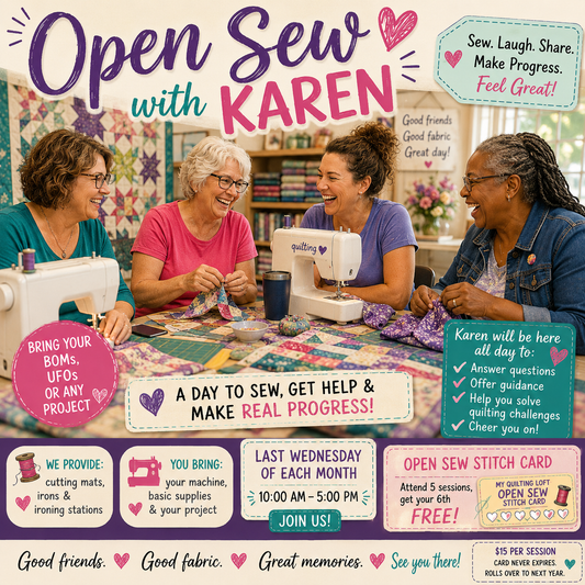 NEW! Open Sew with Karen - November 18th